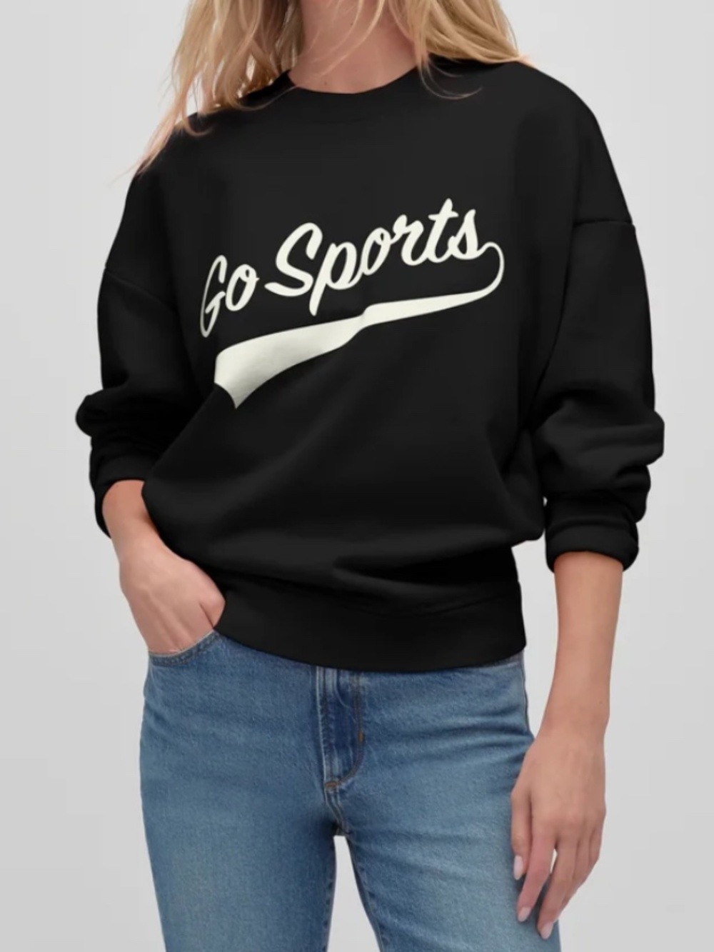 Favourite Daughter Go Sports Sweatshirt Black White